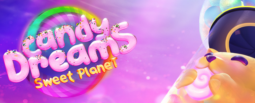 Spin the reels of the amazing Candy Dreams: Sweet Planet at Joefortune and see if you can scoop the game’s top prize, which is an unbelievable 22,000x your bet!