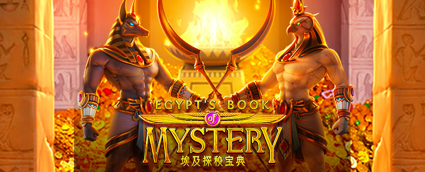 
It's time to head to Egypt to crack open Pharaoh’s Tomb and see what mysterious and valuable treasures you will find. Egypt's Book of Mystery has 5 Rows, 6 Reels plus an additional Bonus Reel, and a huge 32,400 Paylines for you to spin through to try and take home the 100,000 Coin Jackpot!


